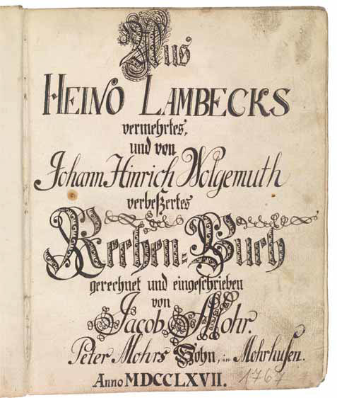 Abb. 1-1. Titelblatt von Jacob Mohr, (31, 1767).